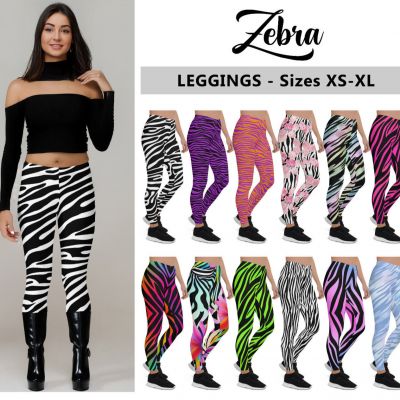 Zebra Stripes Leggings #1 - Animal Print, Wild Jungle Fashion Leggings